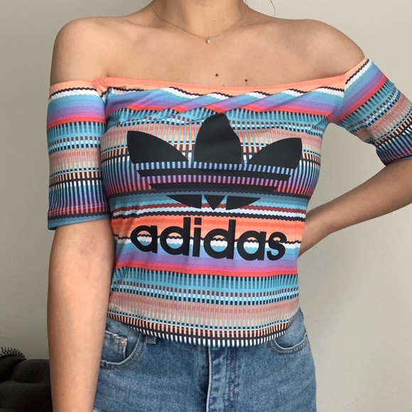 adidas off the shoulder top